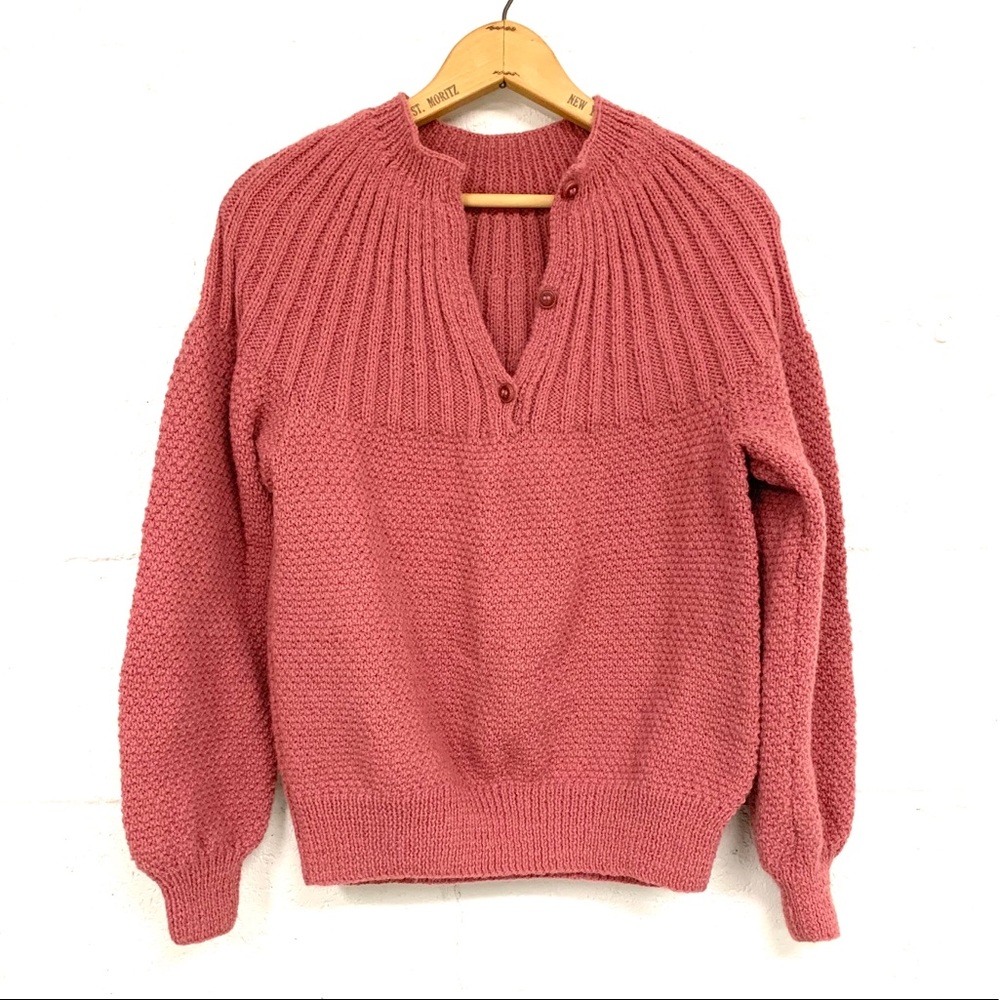 Vintage Hand-knit sweater. One of a kind. B4